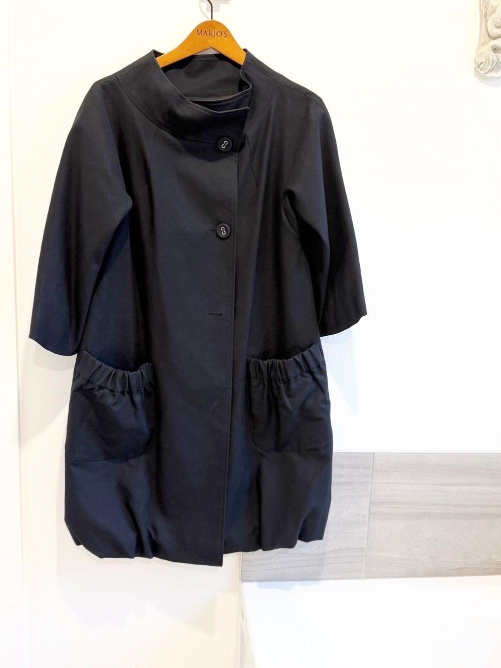 MAX&Co. Cocoon-Silhouette Lightweight Coat in Deep Midnight Navy Blue Size 8
